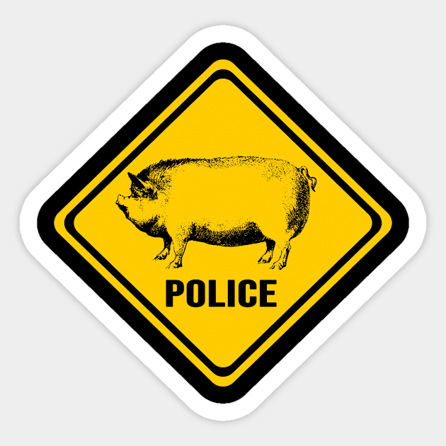 Funny Police Pig, Police sign, Piggy Sign Sticker by Jakavonis